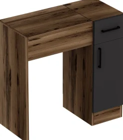 Schminktisch Incı - 100% MELAMINE - Heller Nussbaum - 77 x 108,8 x 37,3 cm