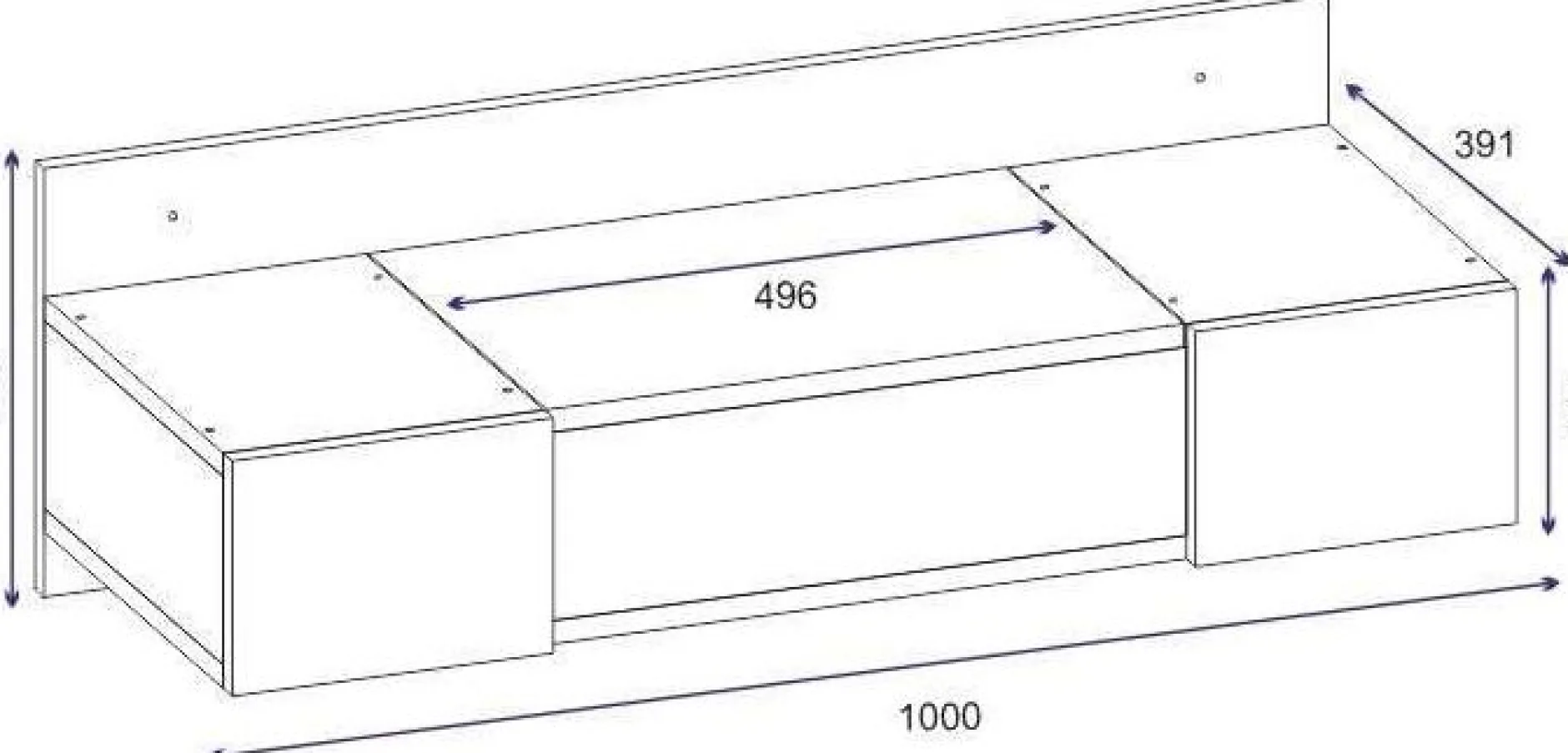 Schminktisch Zakkum - 100% MELAMINE - Weiß - 100 x 33 x 39,1 cm