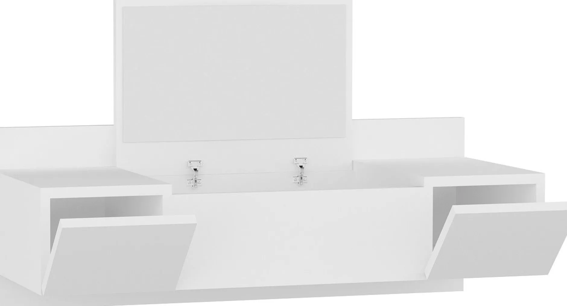 Schminktisch Zakkum - 100% MELAMINE - Weiß - 100 x 33 x 39,1 cm
