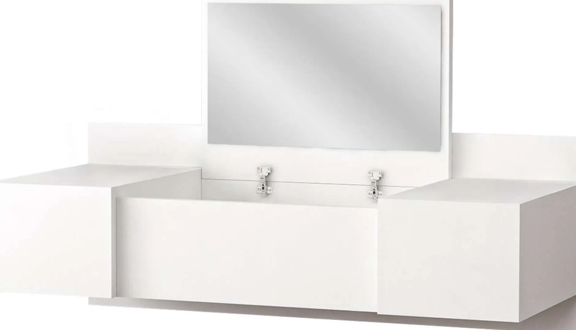 Schminktisch Zakkum - 100% MELAMINE - Weiß - 100 x 33 x 39,1 cm