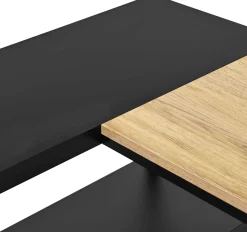 SchmitEckschreibtisch t - 110x80x76cm - mit Stauraum - Eiche Dekor/schwarz