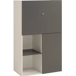Schrank Flip 2 Türen - grau/weiß