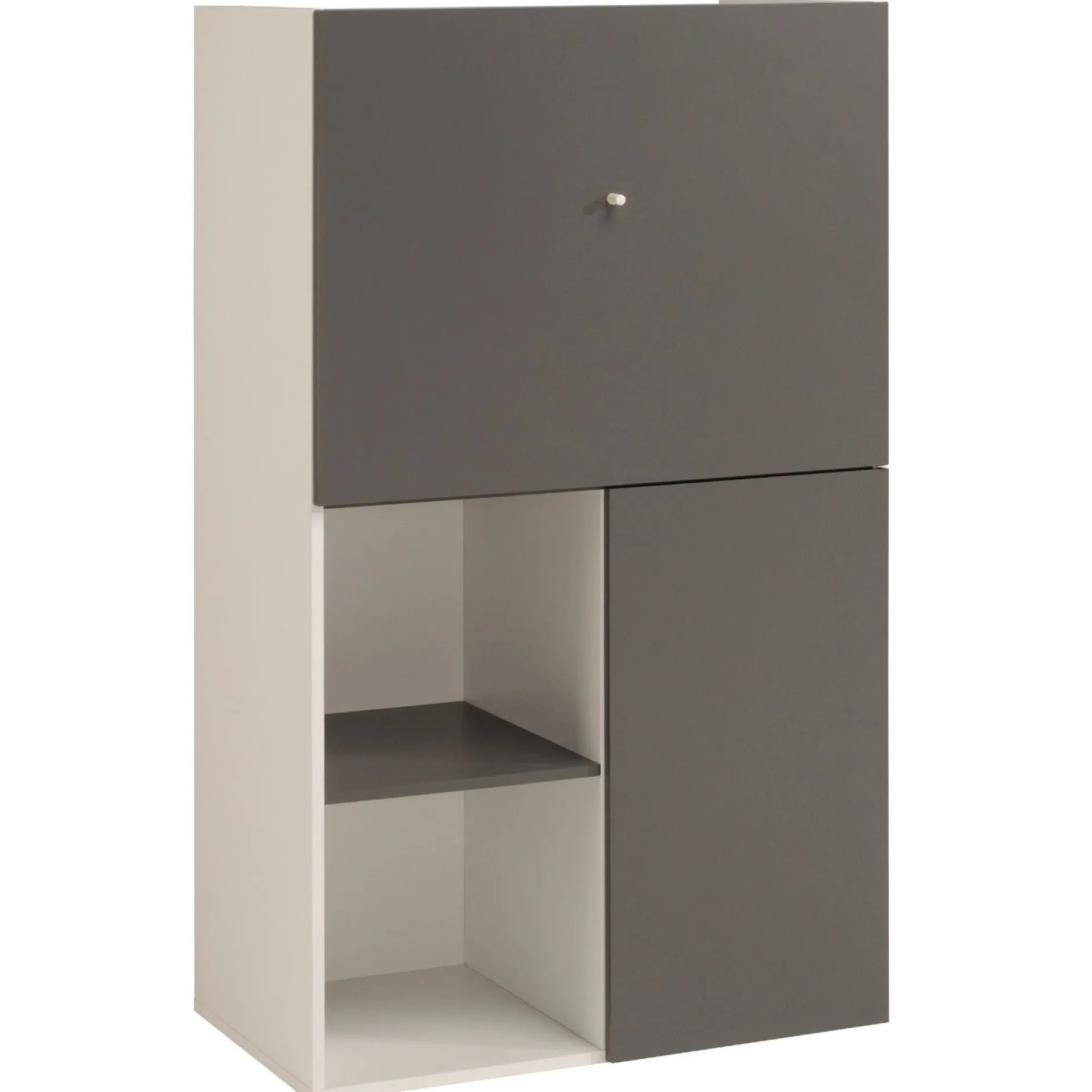 Schrank Flip 2 Türen - grau/weiß