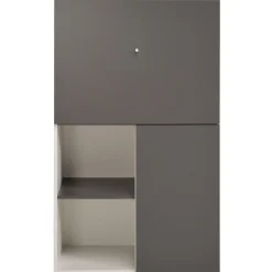 Schrank Flip 2 Türen - grau/weiß