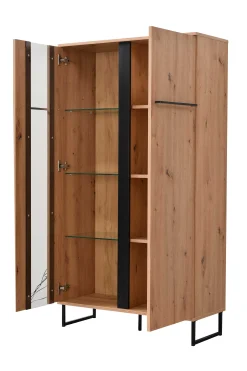 Schrank Hoggas 84,5cm 2 Türen - Eiche/Schwarz
