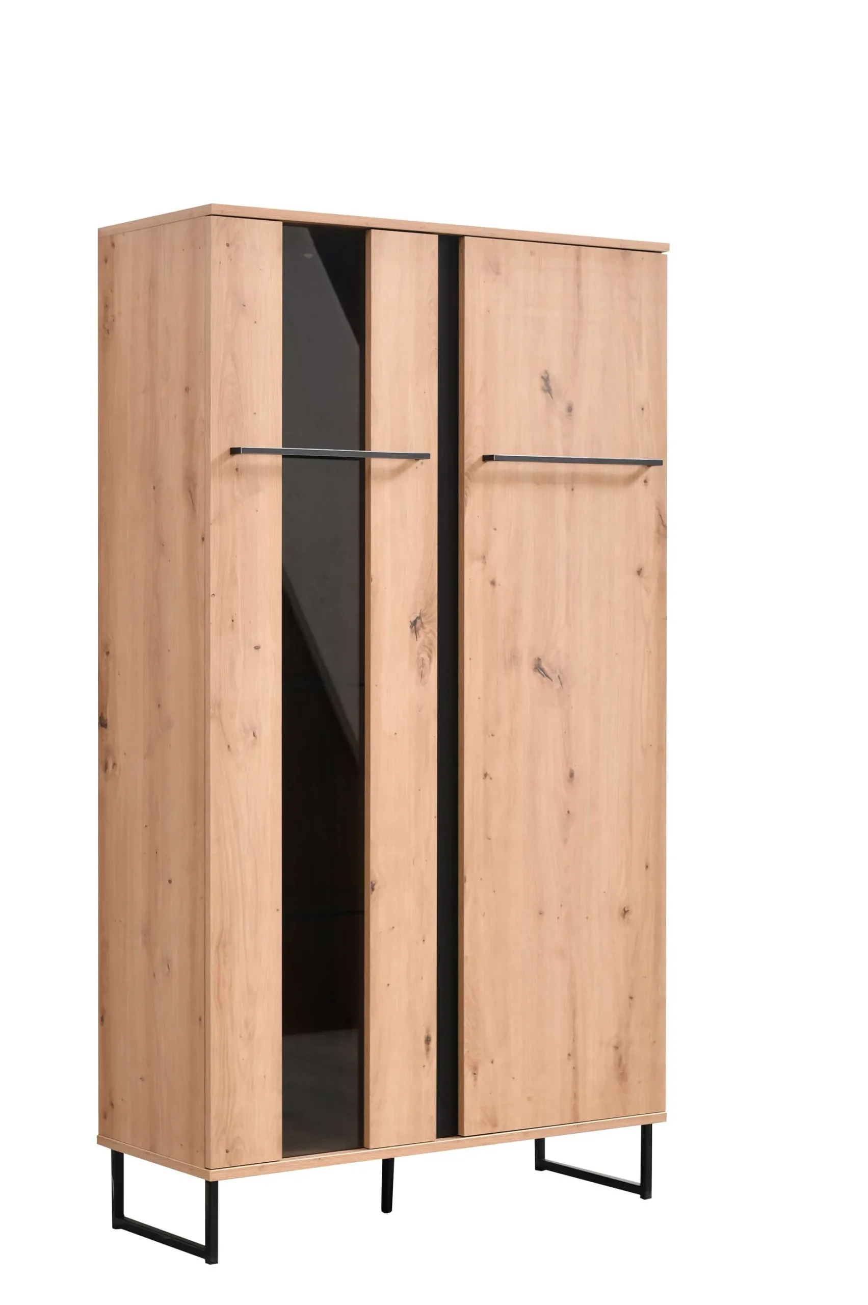 Schrank Hoggas 84,5cm 2 Türen - Eiche/Schwarz