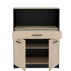Schrank Item 80x43x107cm 2 Türen 1 Schublade - Eiche/schwarz
