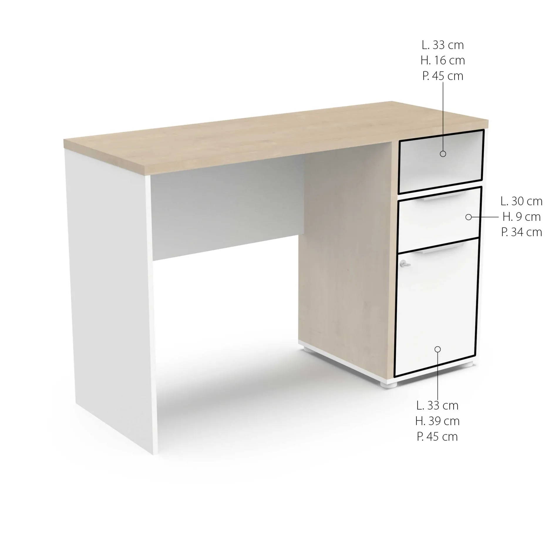 Schreibtisch Access | 116,7 x 44,9 x 77,4 | Weiß