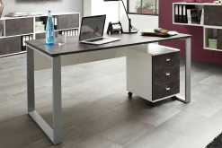 Schreibtisch Aldo 158cm - grau/basalt