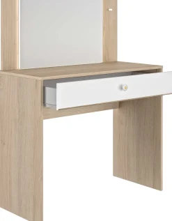 Schreibtisch/Ankleidetisch Under - 94x44x121cm - mit Schublade - Sonoma Eiche/Weiß