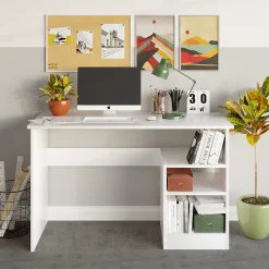 Schreibtisch Bahar - 100% MELAMINE - Weiß - 120 x 74 x 50 cm