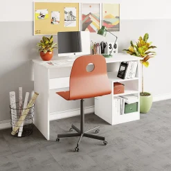 Schreibtisch Bahar - 100% MELAMINE - Weiß - 120 x 74 x 50 cm