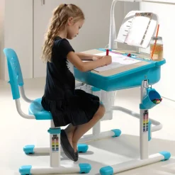 Schreibtisch Comfortline 301 mit kippbarer Tischplatte - blau
