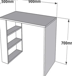 Schreibtisch Cool - 100% MELAMINE - Nussbaum - 90 x 70 x 50 cm