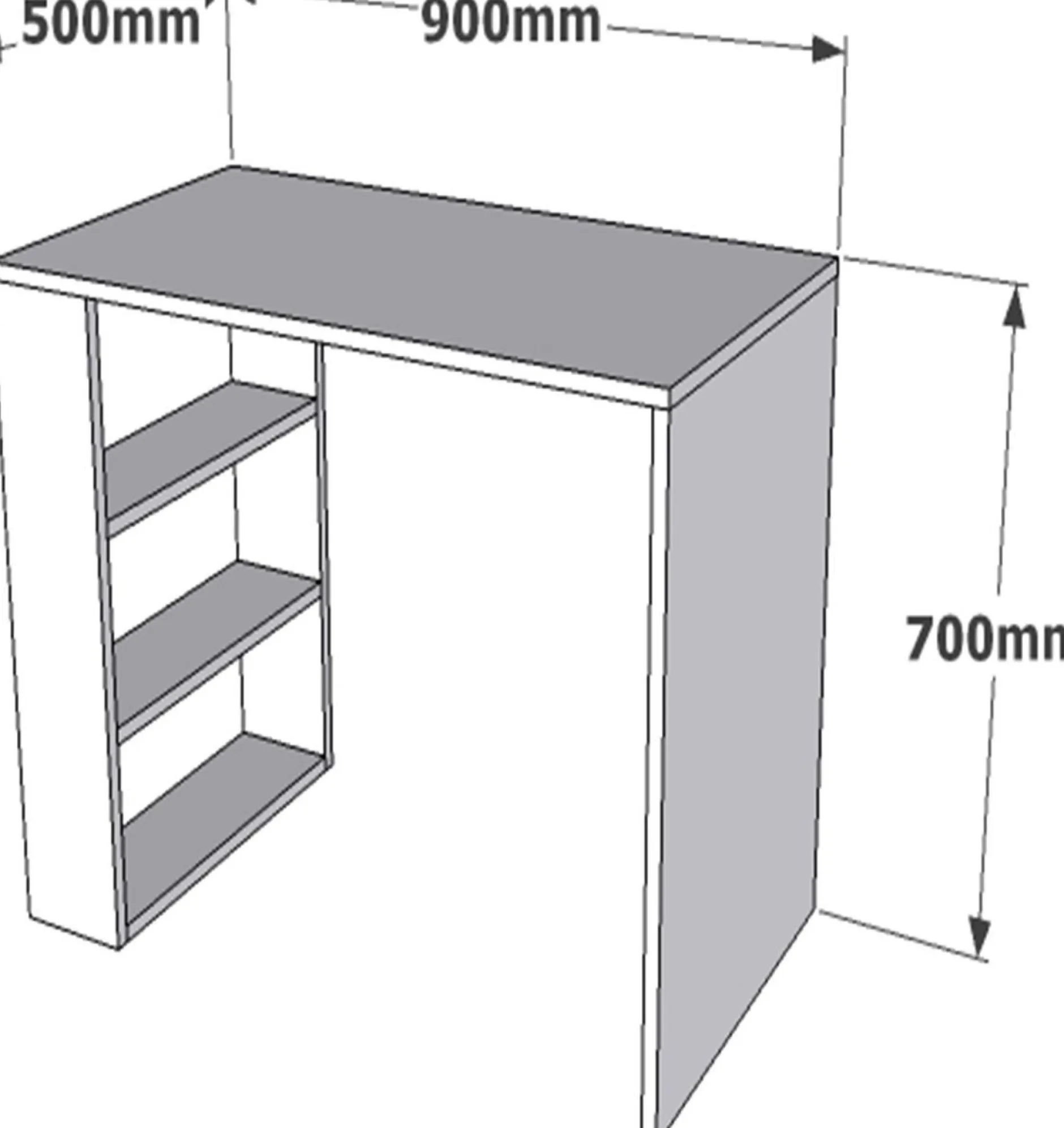 Schreibtisch Cool - 100% MELAMINE - Nussbaum - 90 x 70 x 50 cm