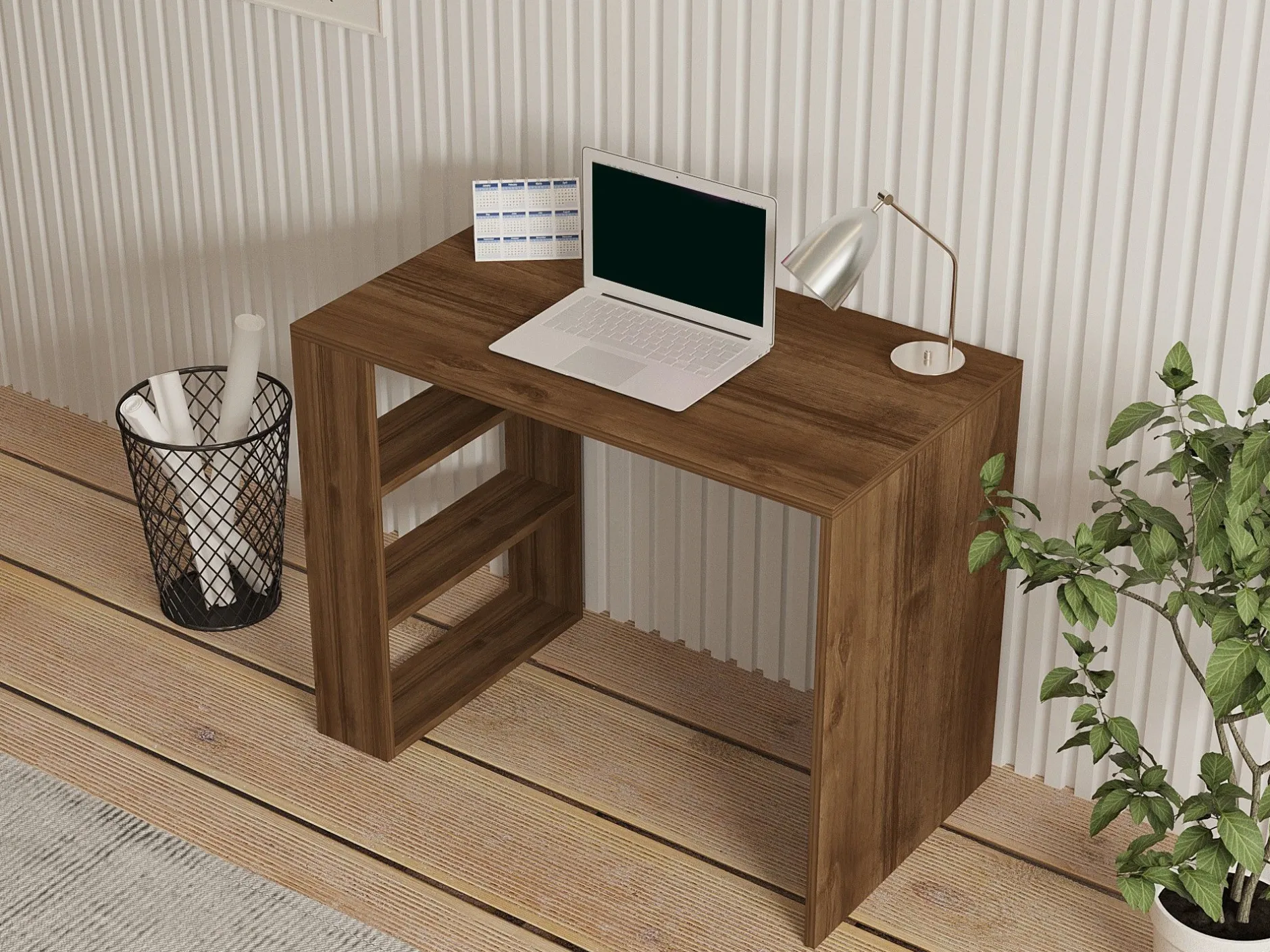 Schreibtisch Cool - 100% MELAMINE - Nussbaum - 90 x 70 x 50 cm