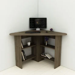 Schreibtisch Corner - 100% MELAMINE - Nussbaum - 80 x 73,8 x 80 cm
