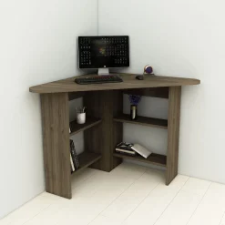 Schreibtisch Corner - 100% MELAMINE - Nussbaum - 80 x 73,8 x 80 cm