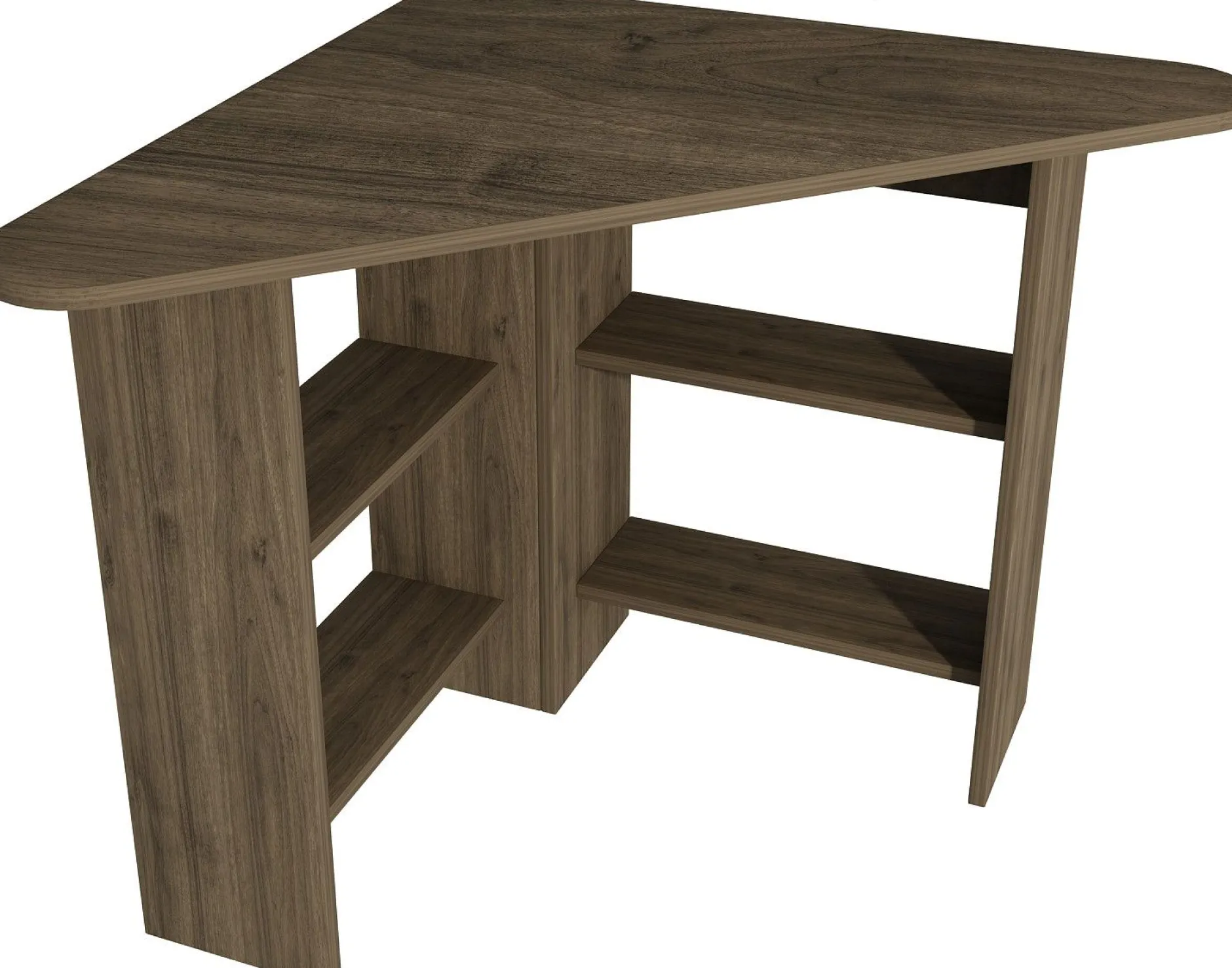 Schreibtisch Corner - 100% MELAMINE - Nussbaum - 80 x 73,8 x 80 cm