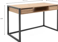 Schreibtisch Damon 120cm 2 Schubladen - Eiche/anthrazit