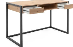Schreibtisch Damon 120cm 2 Schubladen - Eiche/anthrazit
