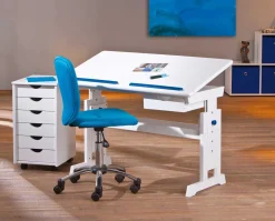 Schreibtisch Dana mit kippbarer Tischplatte - Blau/Rosa