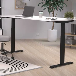 Schreibtisch Hermoso | 180 x 80 x 72-120 cm | elektrisch verstellbar | weiß-schwarzes Design