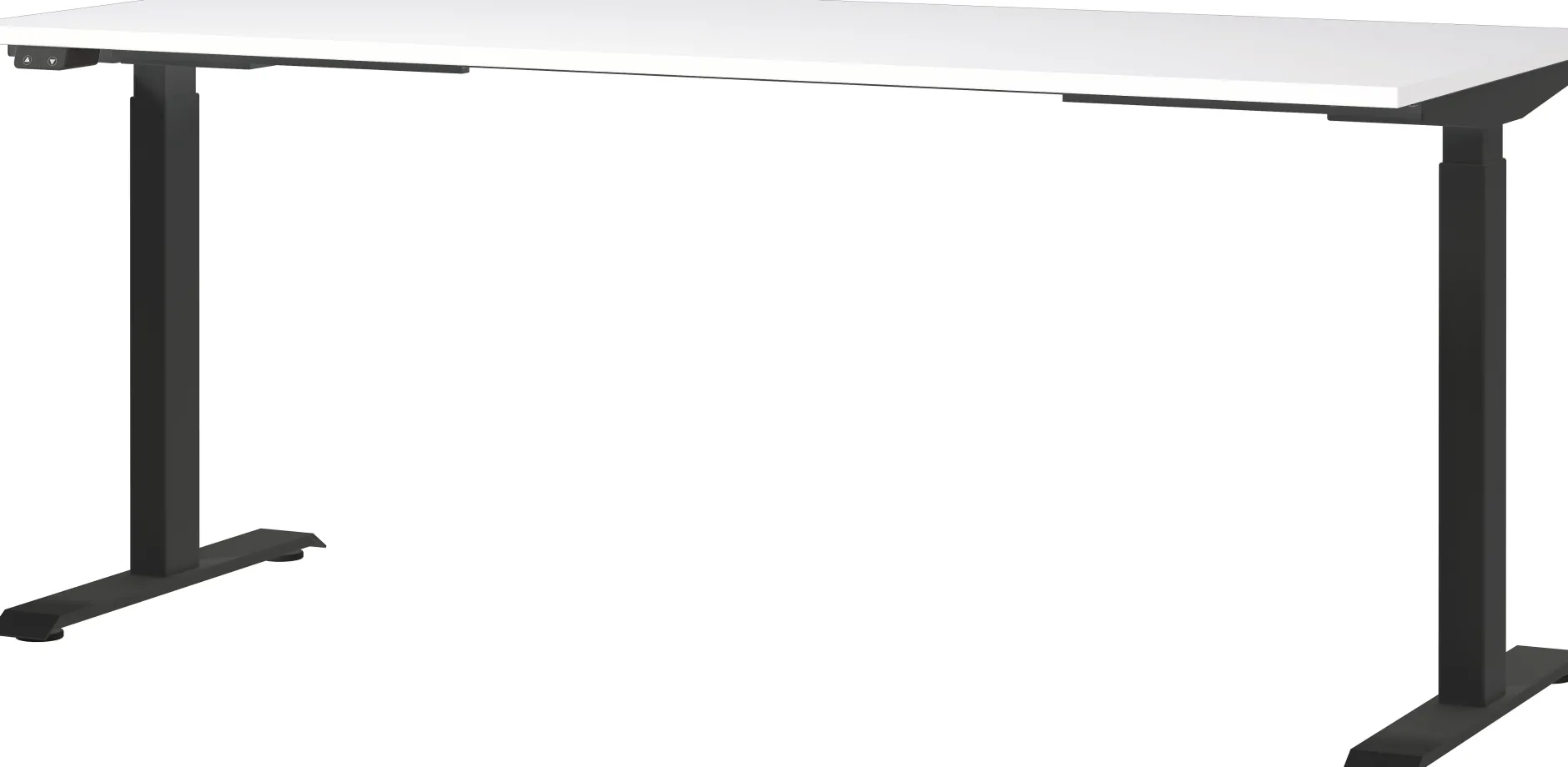 Schreibtisch Hermoso | 180 x 80 x 72-120 cm | elektrisch verstellbar | weiß-schwarzes Design