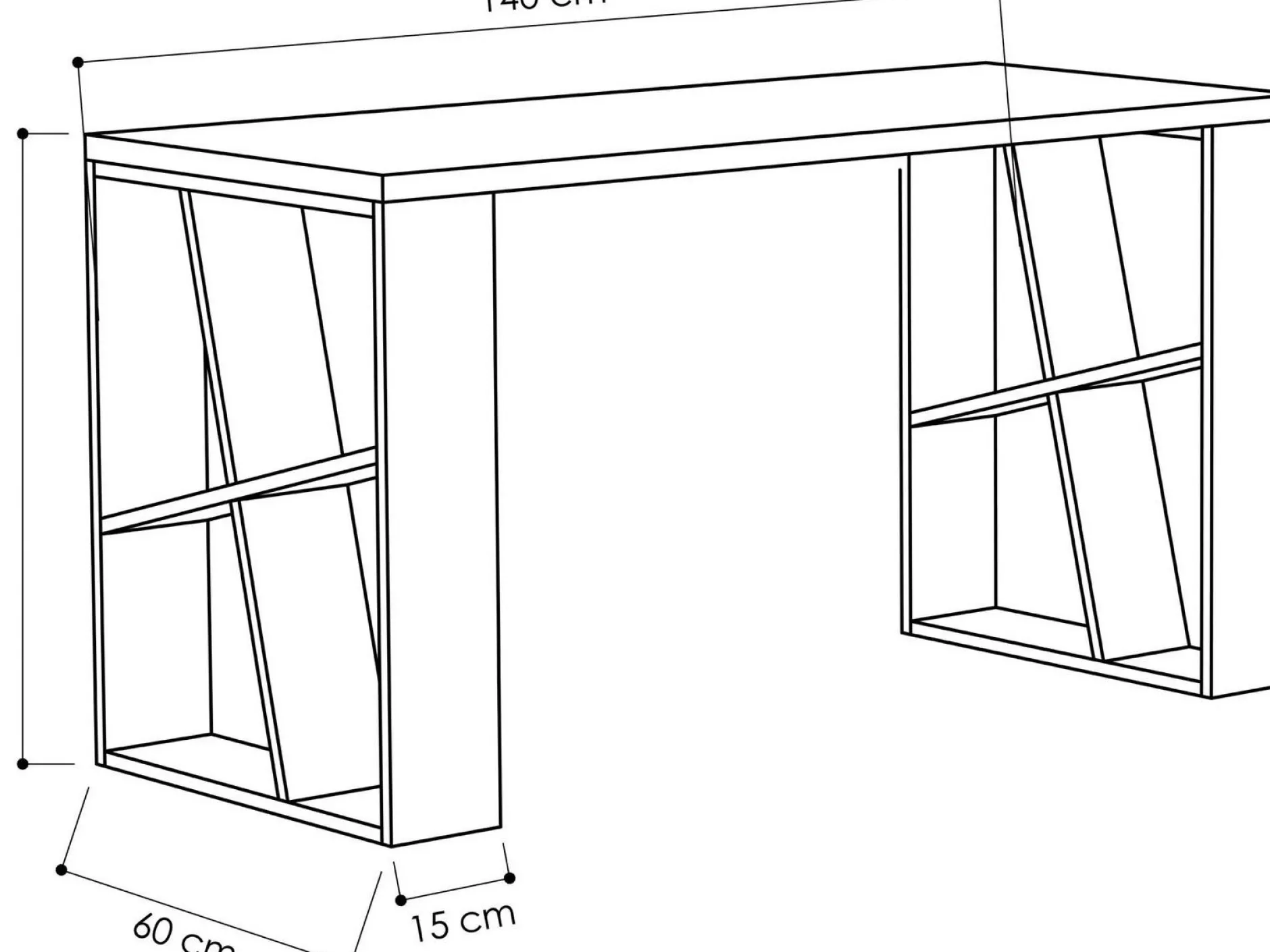 Schreibtisch Honey - 100% MELAMINE - Weiß - 140 x 75 x 60 cm