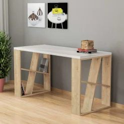 Schreibtisch Honey - 100% MELAMINE - Weiß - 140 x 75 x 60 cm