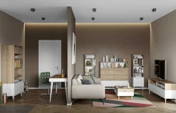 Schreibtisch Horizon 134cm - Eiche/Weiß