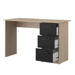 Schreibtisch Infino mit 3 Schubladen - Eiche/schwarz