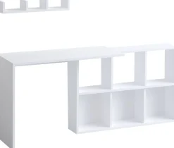 Schreibtisch Jack - 100% MELAMINE - Weiß - 74 x 145 x 45 cm