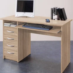 Schreibtisch Jils 110cm mit 4 Schubladen - Eiche