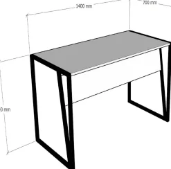 Schreibtisch Kemer - 100% MELAMINE - Nussbaum - 140 x 74 x 70 cm