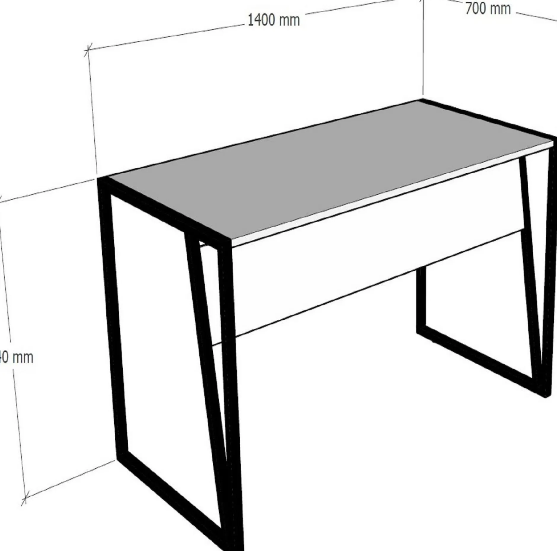 Schreibtisch Kemer - 100% MELAMINE - Nussbaum - 140 x 74 x 70 cm