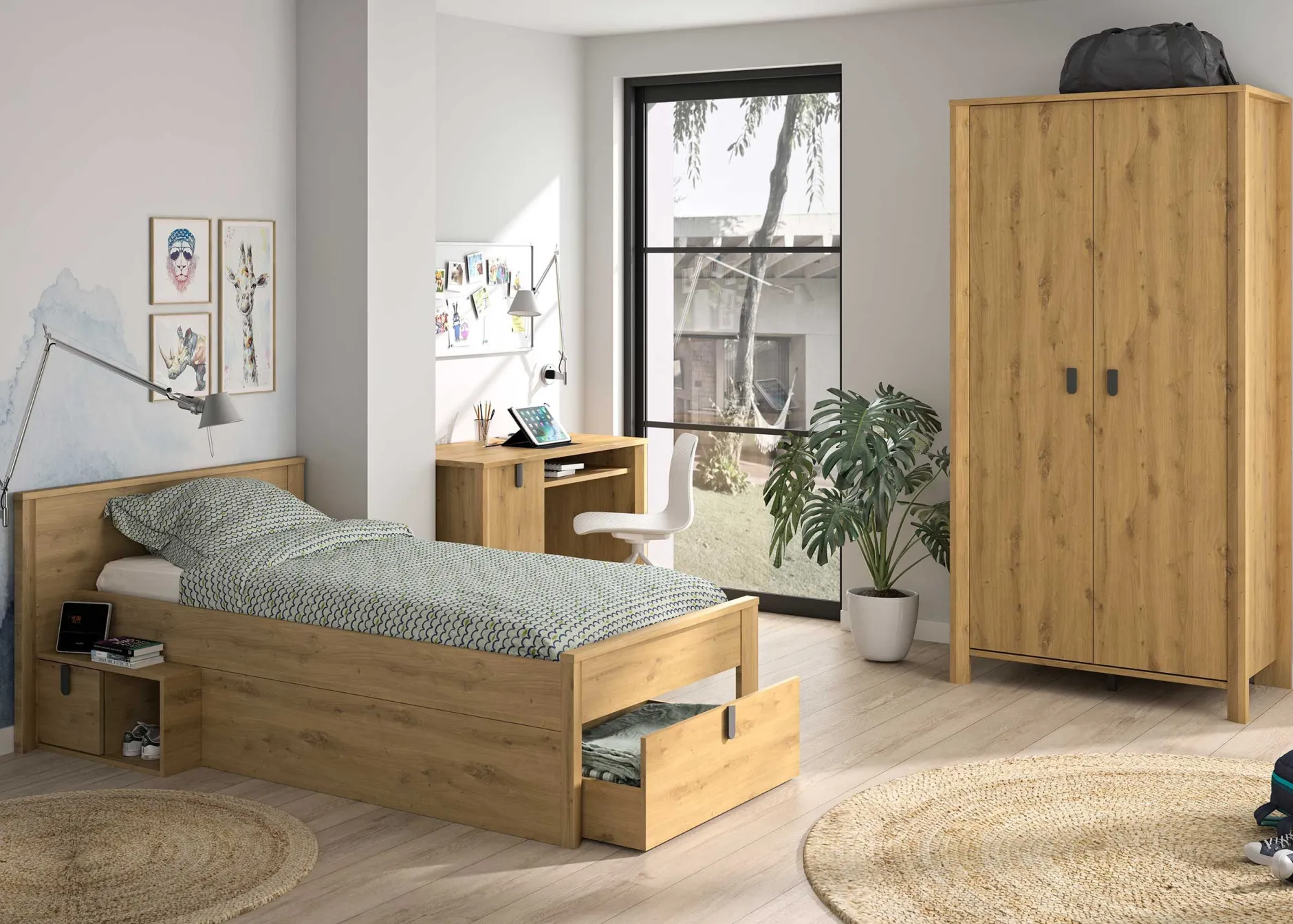 Schreibtisch Lugano | 110 x 56 x 77 cm | Design Artisan Oak