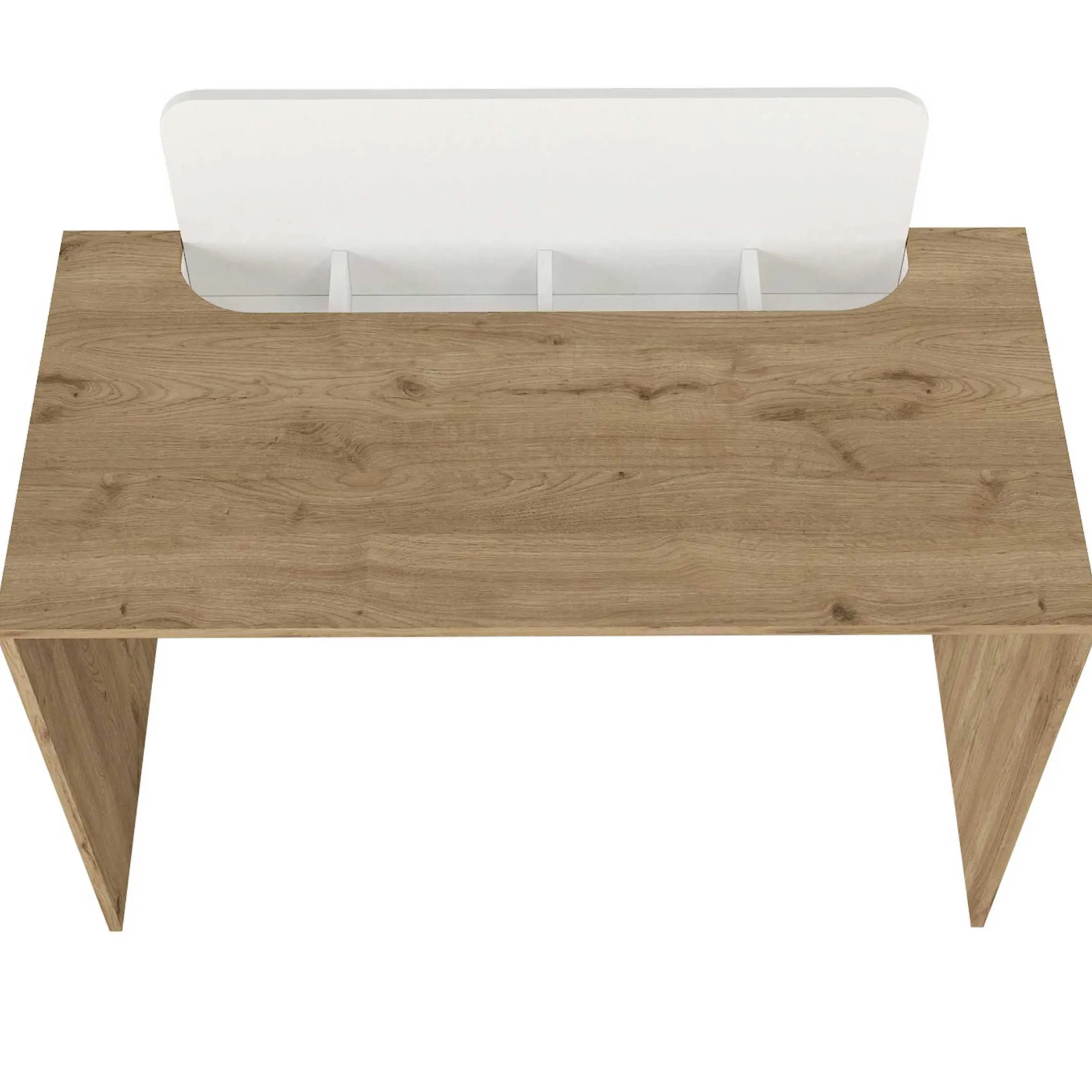 Schreibtisch Maris - 120x60x98cm - mit Stauraum - Eiche Dekor/Weiß