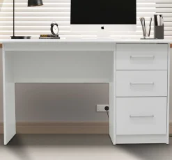 Schreibtisch Mateo 121x60x75cm mit drei Schubladen - weiß