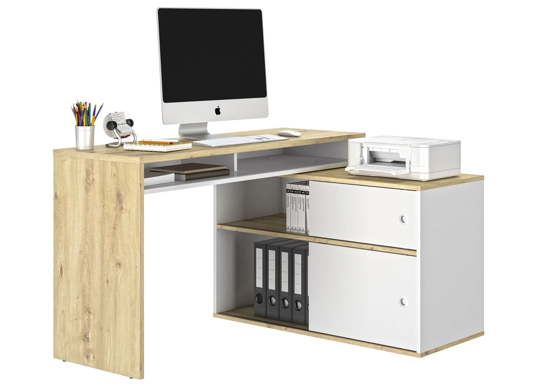 Schreibtisch Modula | 203 x 45 x 76 cm | Weiß