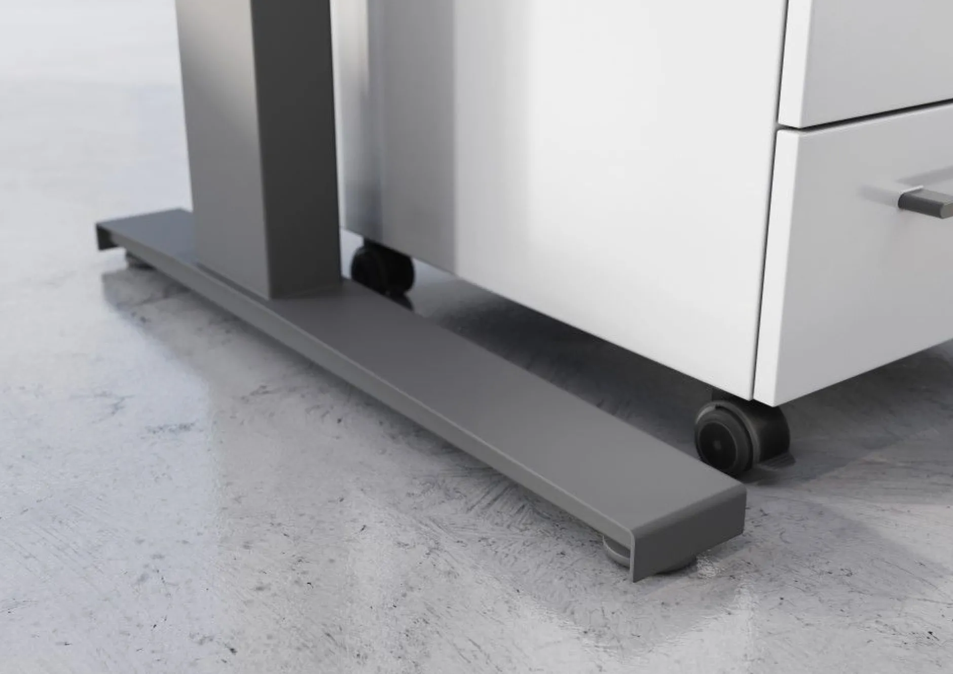 Schreibtisch Osmond 160cm mechanisch verstellbar - hellgrau/silber