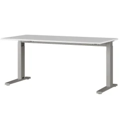 Schreibtisch Osmond 160cm mechanisch verstellbar - hellgrau/silber