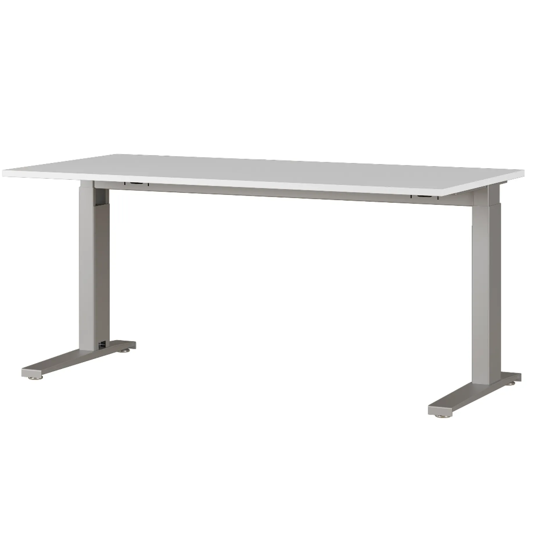 Schreibtisch Osmond 160cm mechanisch verstellbar - hellgrau/silber