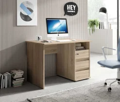 Schreibtisch Primos 110cm mit 3 Schubladen - Eiche