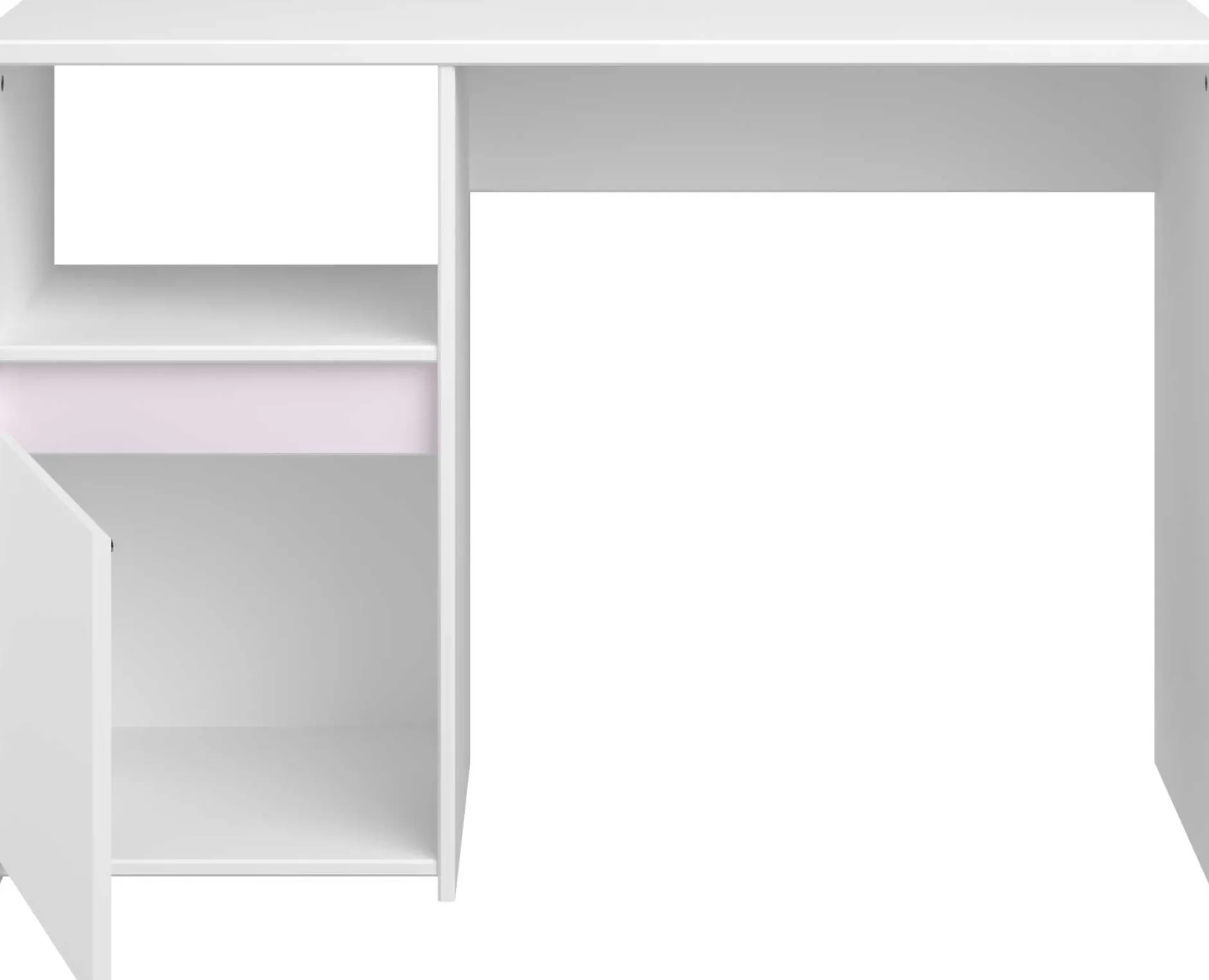 Schreibtisch Rue 110cm mit Schrank - weiß/grau oder weiß/rosa