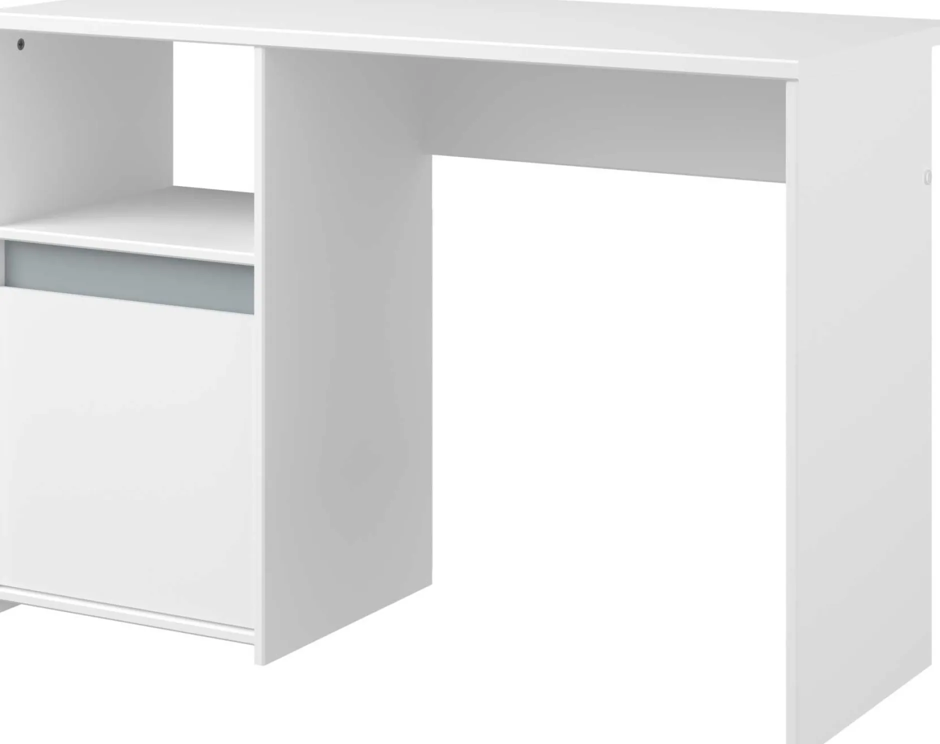 Schreibtisch Rue 110cm mit Schrank - weiß/grau oder weiß/rosa