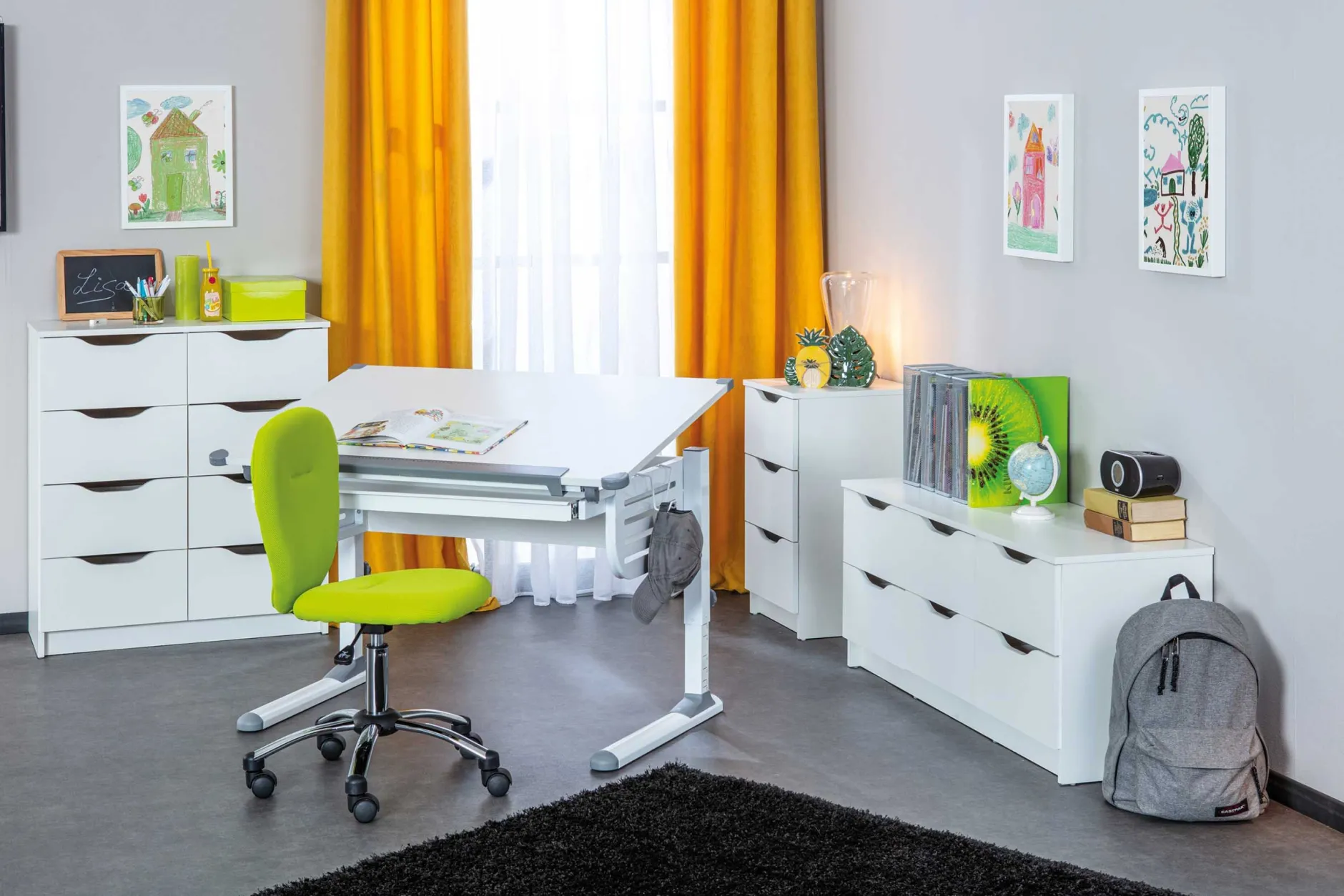 Schreibtisch Skalare 110cm verstellbar - weiß