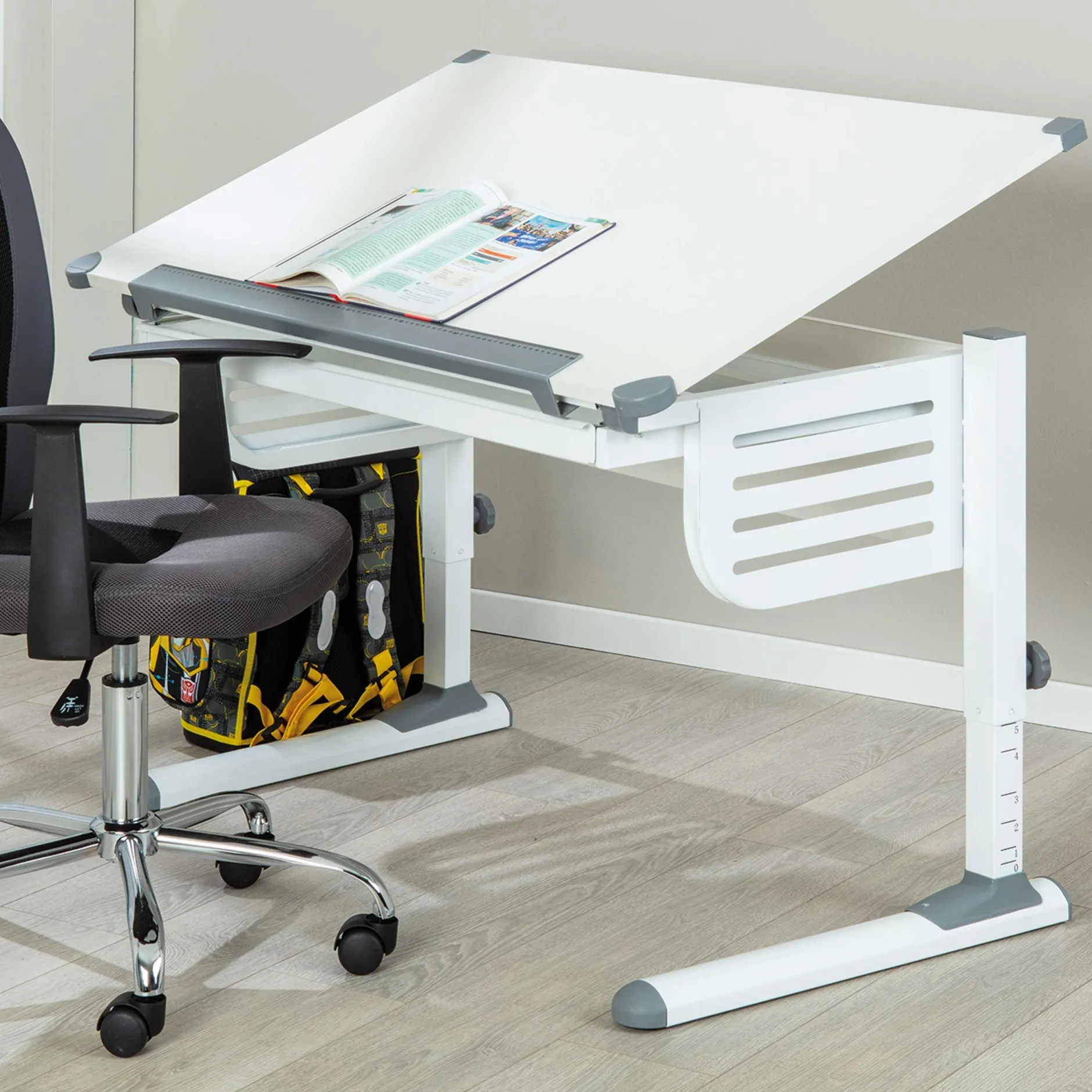 Schreibtisch Skalare 110cm verstellbar - weiß