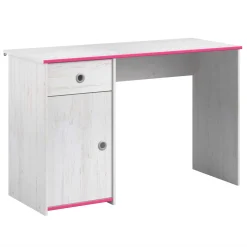 Schreibtisch Smoozy 121cm - weiß/rosa oder blau