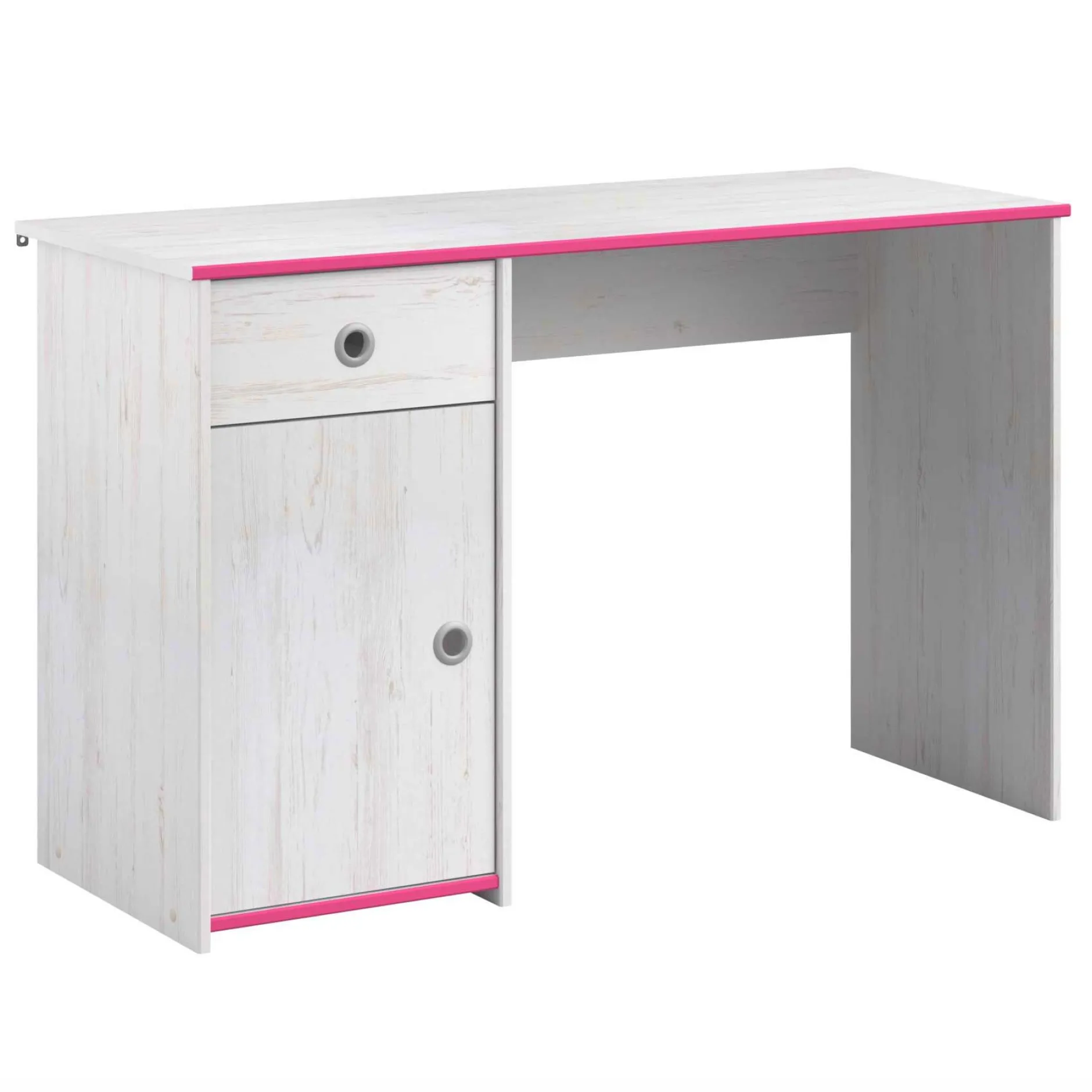 Schreibtisch Smoozy 121cm - weiß/rosa oder blau